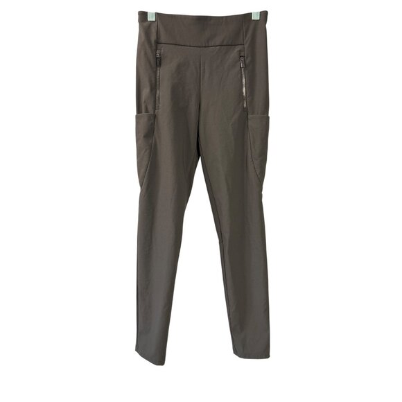 Athleta Highline Hybrid Hike Tight Grey Utility Pants Zipper Pockets 2 Skinny - Picture 1 of 4